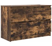 Mueble de tv | mueble de salón | mesa de tv de roble ahumado 80x35x54 cm madera de ingeniería cfw78435