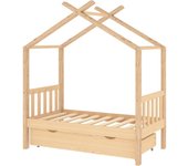 Estructura de cama infantil con cajón madera de pino 70x140 cm