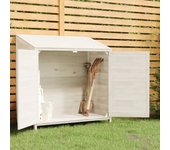 Caseta de jardín blanco 102x52x112 cm madera maciza de abeto