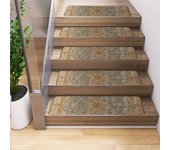 Paquete de 5 alfombrillas antideslizantes para escaleras, alfombras, peldaños de escalera, alfombrillas para escaleras con borde, 76 x 20 cm