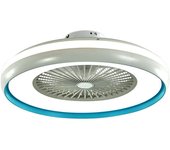 Ventilador de techo led box con motor de ca de 45 w y mando a distancia 3 en 1 color gris y azul