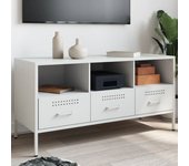 Mueble tv blanco 100,5x39x50,5 cm acero