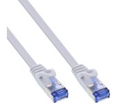 Cable de red plano inline, u/ftp, cat.6a, blanco, 7 m