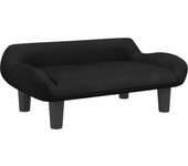 Sofá para niños de terciopelo negro 70x40x24 cm v6665 unico / negro