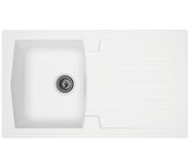 Fregadero empotrado arena de resina blanca sólida smc, 1 tanque, 1 drenante, l86cm