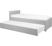 Beliani cama nido tela marmande 90 x 200 cm gris claro