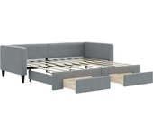 Sofá cama | cama para adultos nido con cajones tela gris claro 90x190 cm cfw853415