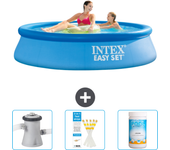 Paquete de piscina - intex - alrededor - 244x244x61 cm + accesorios cb73
