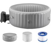 Vevor spa hinchable, capacidad de 4 a 6 personas, redondo portátil 2080 x 660 mm, 130 chorros relajantes, filtro, panel de control multifunción, pvc