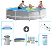 Paquete de piscina - intex - alrededor - 305x305x76 cm + accesorios a2045