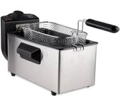 Freidora de aceite eléctrica depósito 3l 2000w acero inoxidable termostato regulable 190°c alpina