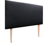 Dhome cabecero de polipiel liso y con patas cabeceros cabezal tapizado cama (polipiel negro, 105cm (camas 80/90/105))