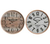 Reloj de pared home esprit kensington blanco cristal madera mdf 53 x 6 x 53 cm (2 unidades)