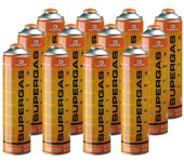 Cartuchos de gas 330g pack de 12 bombonas de butano propano 600ml bombona universal kemper con válvula 7/16