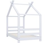 Estructura de cama infantil madera maciza pino blanco 70x140 cm