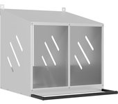 Nido para gallinas con 2 compartimentos plateado galvanizado
