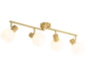 Foco de techo inteligente dorado con cristal opalino 4 luces ajustables incl. 4 wifi p45 - anouk