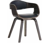 Silla para visitas kingston de piel sintética negro/gris