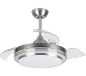 Ventilador de techo con luz led orgebozo | mando a distancia | silencioso | 3 aspas retráctiles de 105cm | modo invierno-verano