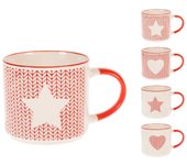 H&h new crochet juego de 4 tazas jumbo, new bone china, 470cc