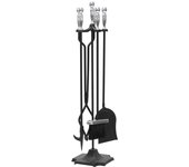 Conjunto de chimenea esfera con mango sat cromado. 15cb