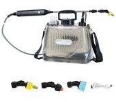 Pulverizador portátil de 8l con 3 boquillas nebulizadoras | pulverizador eléctrico de jardín, desinfección y riego | diseño ergonómico ligero