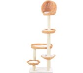 Rascador para gatos con poste de sisal madera natural de sauce