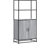 Aparador alto | aparador de comedor | armario de cocina madera de ingeniería y metal gris sonoma cfw168041