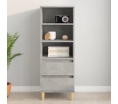 Aparador alto | aparador de comedor | armario de cocina madera contrachapada gris hormigón 40x36x110 cm cfw56851