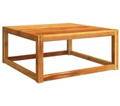 Mesa de jardín madera maciza de acacia 65x65x29 cm