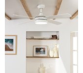 Ledkia ventilador de techo silencioso timor blanco 132cm motor dc blanco
