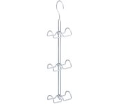 Relaxdays percha para bolsos 6 ganchos, ganchos carteras ahorra espacio, colgador accesorios metal, plateado