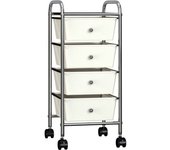 Maison exclusive - carrito de almacenaje portátil 4 cajones plástico blanco