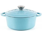 Lätt home - cocotte ovalada hierro fundido esmaltado rojo 23x11cm - olla 4 litros con tapa efecto lluvia - todo tipo de cocinas - cocción uniforme