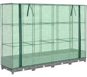 Jardinera，arriate ，macetacon cubierta invernadero aspecto ratán 160x40x123 cm cfw62225