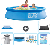 Paquete de piscina - intex - alrededor - 244x244x61 cm + accesorios a801