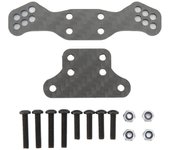 Piezas de reparación de la torre de amortiguación delantera de fibra de carbono negra para accesorios de coche rc losi 1/10 baja rey hammer rey