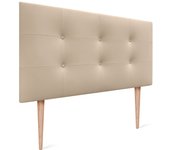 Dhome cabecero de cama acolchado capitoné 8cm de grosor. cabezal tapizado polipiel con patas cabeceros de cama (beige, 105cm)