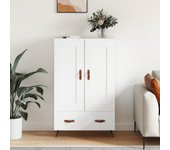 Aparador alto | aparador de comedor | armario de cocina madera de ingeniería blanco 69,5x31x115 cm cfw83406