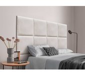 Dhome cabecero tapizado compuesto de paneles autoadhesivos intercambiables serie luxury edition cama lujo dormitorio (cream, 105cm)