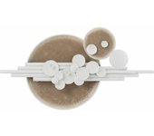 Decoración de pared dkd home decor abstracto beige metal blanco moderno (119 x 10 x 65 cm)