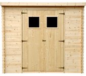 Casa de almacenamiento jardín 142x239x200 cm/2.63 m2 - caseta para exterior jardín - cobertizo de madera pequeño - techo, ventanas- timbela m310