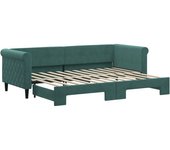 Sofá cama nido terciopelo verde oscuro 80x200 cm