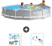 Paquete de piscina - intex - alrededor - 366x366x76 cm + accesorios a1958