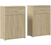 Aparadores 2 uds | aparador de comedor | armario de cocina madera de ingeniería roble sonoma 60x30x84 cm cfw51846