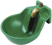 Bebedero de plástico de hierro fundido con empujador para caballos 10l, 22x28x18 cm, verde
