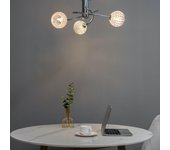 Plafón de diseño con 3 esferas transparentes con motivos gráficos - salvati