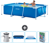 Paquete de piscina - intex - rectángulo - 260x160x65 cm + accesorios cb117