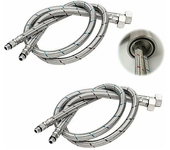 Manguera de conexión g 3/8 dn6 80 cm de largo para grifos, rosca de compresión manguera de agua flexible 2 piezas (1 par)