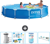 Paquete de piscina - intex - alrededor - 366x366x76 cm + accesorios a1759